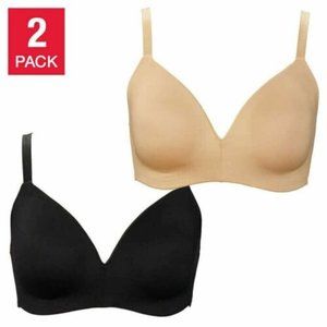 2 Pack Calvin Klein Women Underwear Lightly Lined Wirefree Bra--Black/Bare